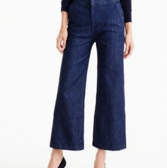 J. Crew Rayner wide leg front and back pockets dark wash size 27 - Picture 3 of 10